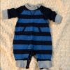 Navy/blue stripe BabyGap one piece, 0-3mos