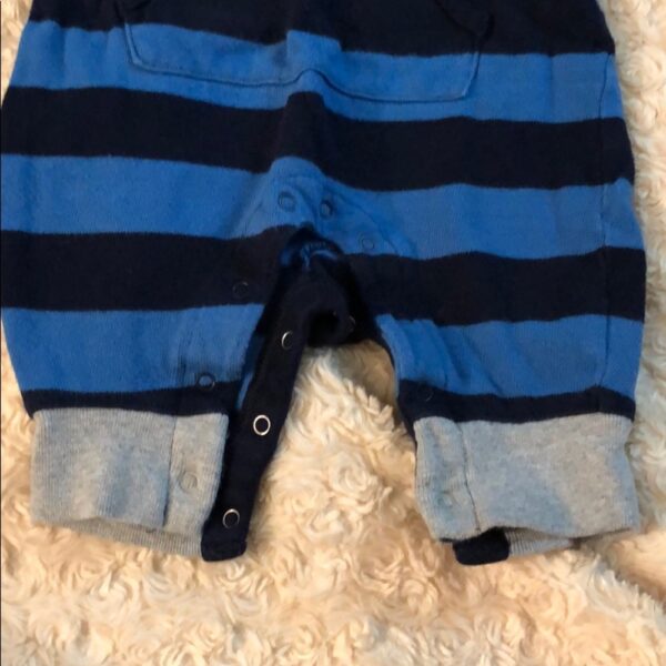 Navy/blue stripe BabyGap one piece, 0-3mos