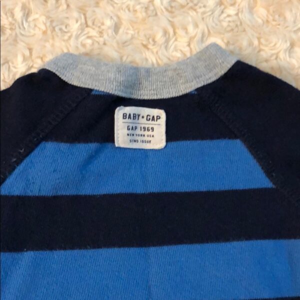 Navy/blue stripe BabyGap one piece, 0-3mos