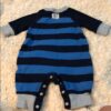 Navy/blue stripe BabyGap one piece, 0-3mos