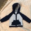 NWOT Bloomie’s Baby zip up hooded sweater, 0-3mos