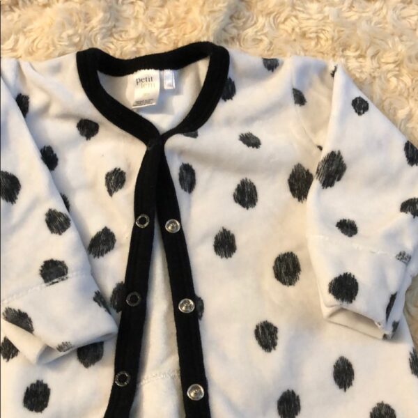 Petit Lem, footed velour one piece, 3mos, lt wear