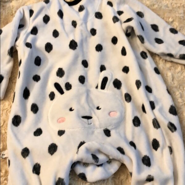 Petit Lem, footed velour one piece, 3mos, lt wear