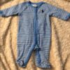 Ralph Lauren, lt blue, footed onesie, 3mos