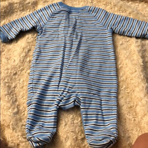 Ralph Lauren, lt blue, footed onesie, 3mos