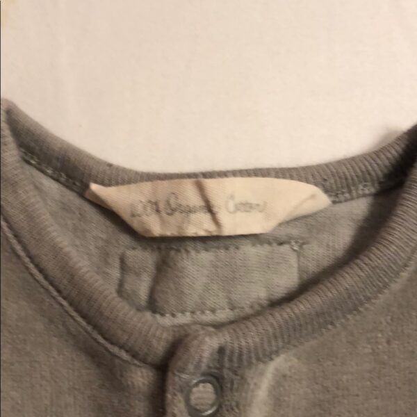 Baby Gap Organic grey velour onesie, newborn