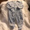Petit Lem, footed grey horse onesie, 6 mos