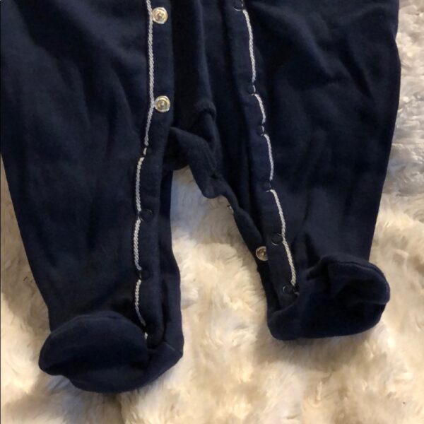 Like new, Ralph Lauren navy footed onesie, 3 mos