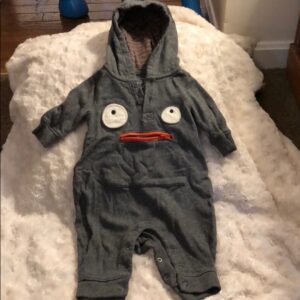 Baby Gap monster hooded one piece, 0-3mos