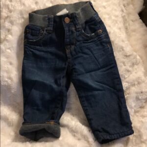 Pr of Baby Gap fleece lined jeans, 3-6mos