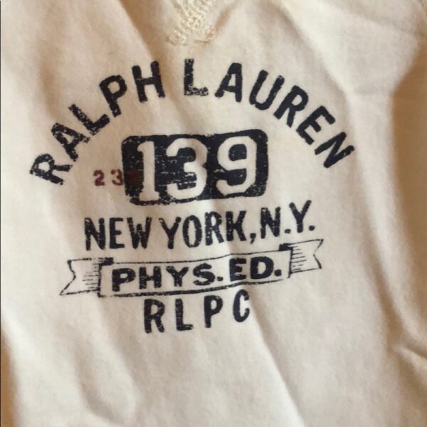 Like new, Ralph Lauren sweatshirt onesie, 3 mos