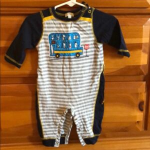 LeTop onesie with animal bus, 3 mos