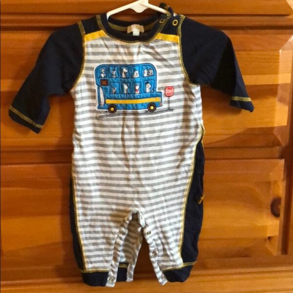LeTop onesie with animal bus, 3 mos