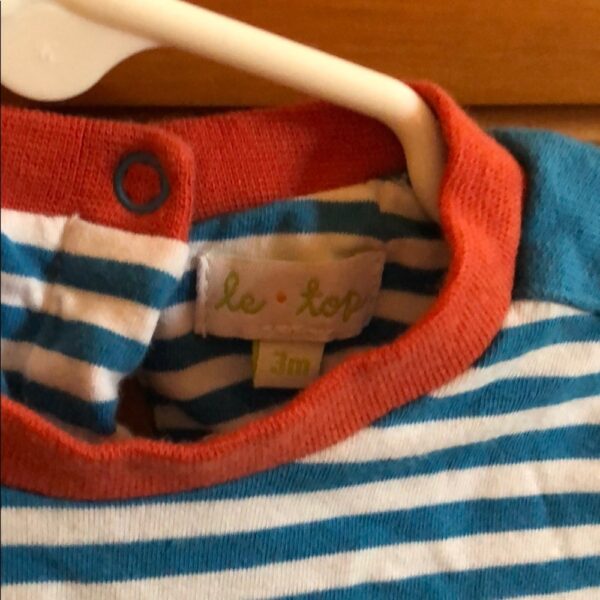 Like new, Le Top footed onesie, 3 mos