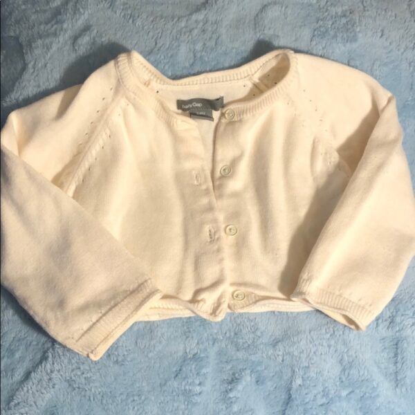 Baby Gap, cream lightweight cardigan, 6-12mos