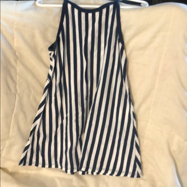 Girl’s navy and white striped tank dress, size 4t
