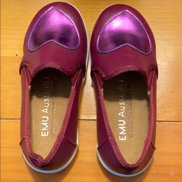 Pr of girl’s slip on cotton-lined Emu shoes