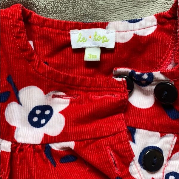 Le top corduroy dress with knit leggings, 3 mos