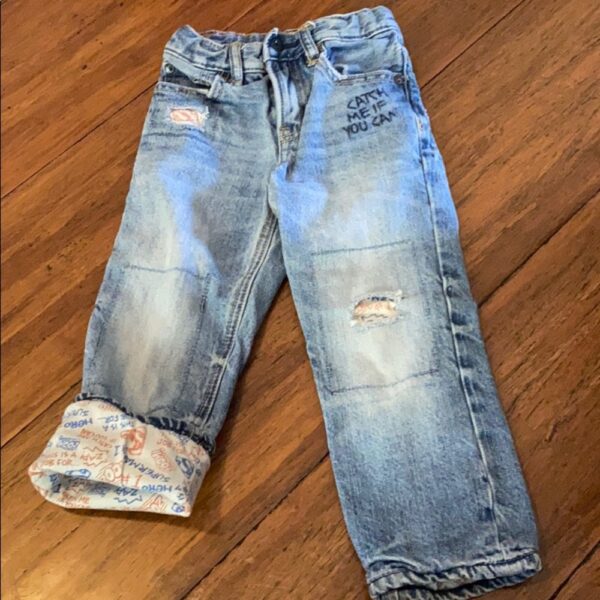 Pr of boys jersey lined Gap jeans by Junk Food, 3t