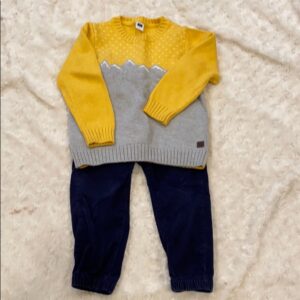 Janie & Jack sweater and cords set, size 3 yrs
