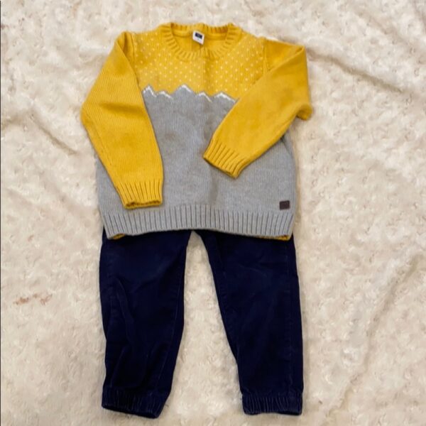 Janie & Jack sweater and cords set, size 3 yrs