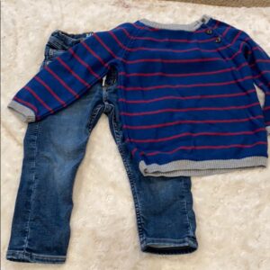 H & M, boy’s sweater (1 1/2-2yr) and jeans (2-3yr)
