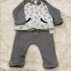 Petit Lem, 2 pc, double thick soft cotton set, 6mo