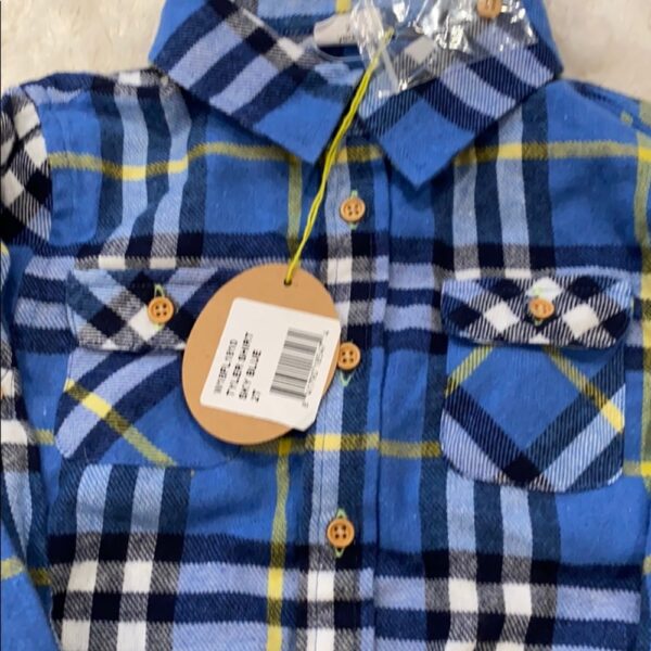 NWT, blue boy’s flannel by EGG Baby, size 2