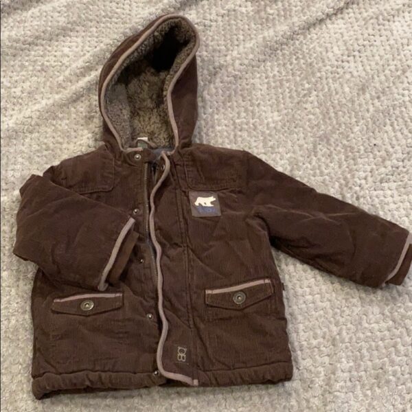 Boy’s brown corduroy winter coat, Obaibi, 23mos