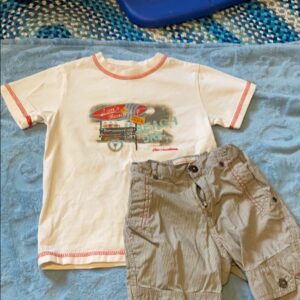 Deux Par Deux, tshirt and cargo pants set, size 3