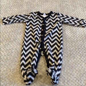 Petit Lem, velour footie, size 6 months