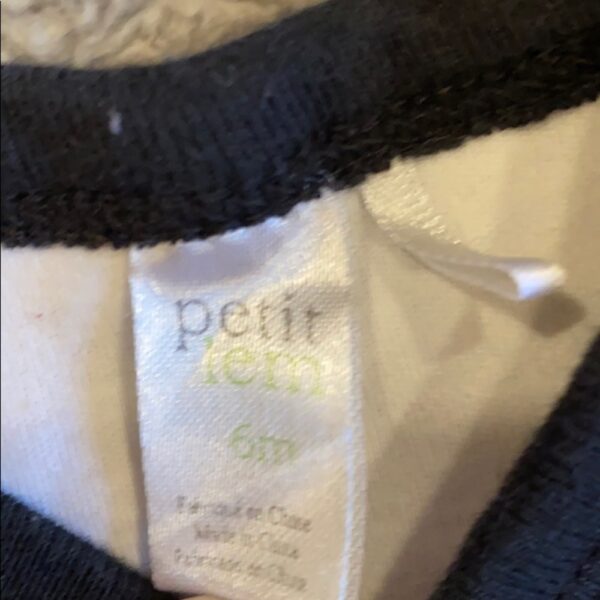Petit Lem, velour footie, size 6 months