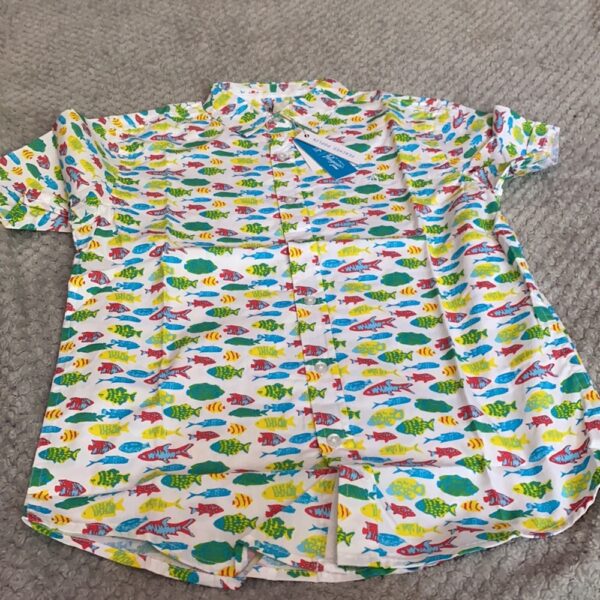 NWT Penguin boys print button down, sz 10/12