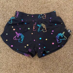 Pr of Terez girl’s shorts with unicorns, size sm