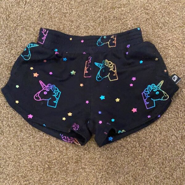 Pr of Terez girl’s shorts with unicorns, size sm