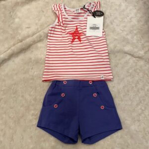 NWT, Organic Cotton Striped Tank with shorts, sz 3