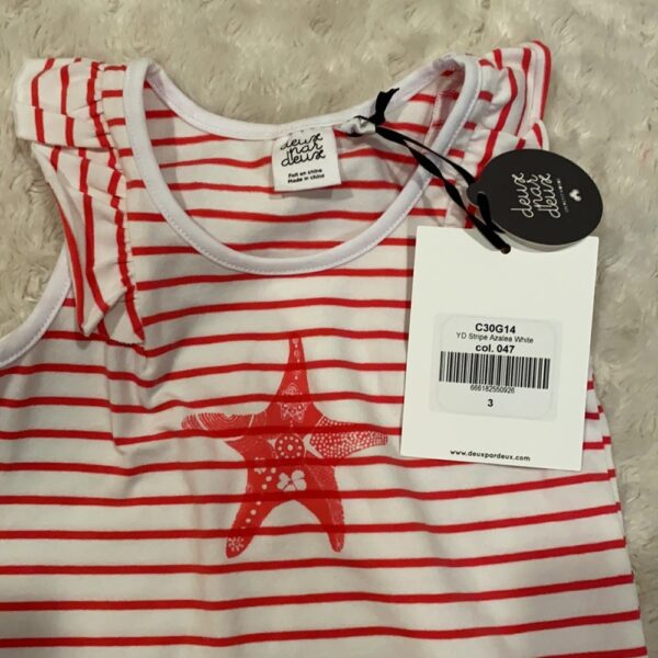 NWT, Organic Cotton Striped Tank with shorts, sz 3