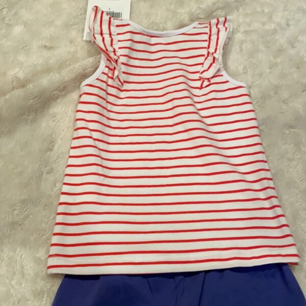 NWT, Organic Cotton Striped Tank with shorts, sz 3
