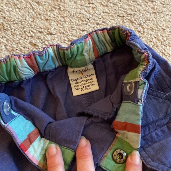 Pr of Frugi organic cotton boy’s shorts, sz 18-24 mos