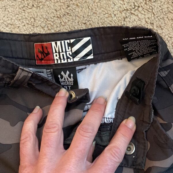 Pr of Micros boy’s amphibian style shorts, size 3