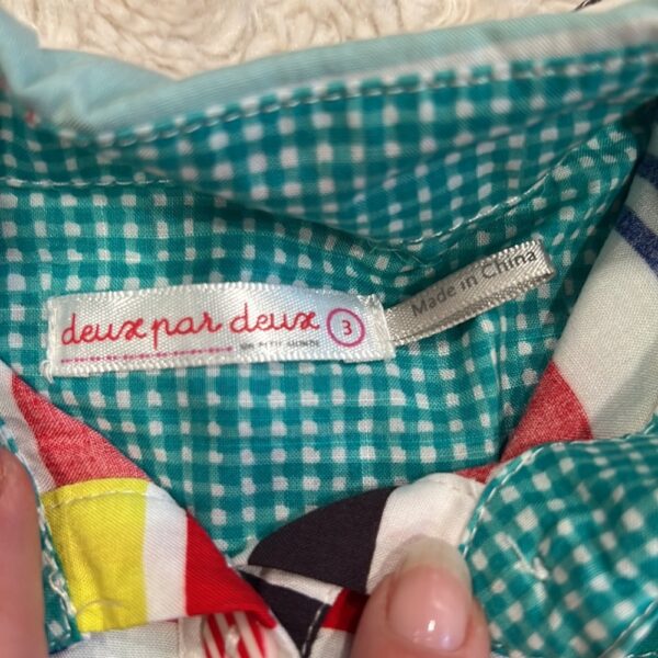 Lightweight girl’s collared dress by Deux Par Deux, sz 3 yr