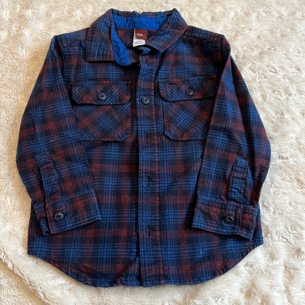 Boy’s button down plaid shirt by Tea, size 3