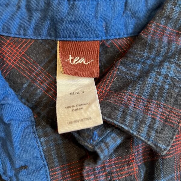 Boy’s button down plaid shirt by Tea, size 3
