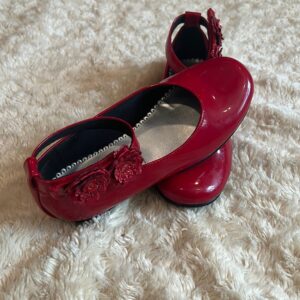 Pr of red girl’s patent leather dress shoes, Rachel Shoes, sz 12