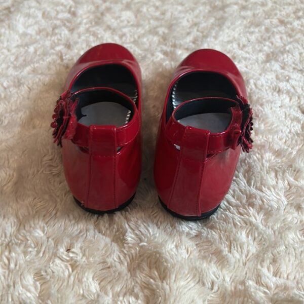Pr of red girl’s patent leather dress shoes, Rachel Shoes, sz 12