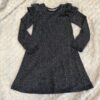 Girl’s black dress with silver glitter by Deux Par Deux, sz 5
