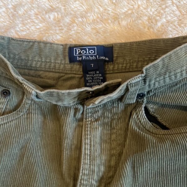 Pr of boy’s olive green corduroy pants by Polo, size 7