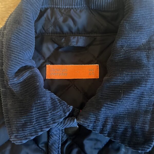 Navy quilted barn coat by Crew Cuts, size 4/5