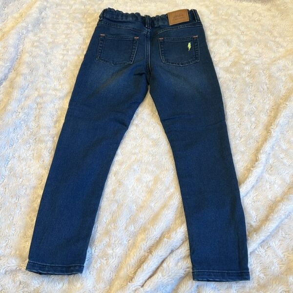 Pr of boy’s distressed dark denim stretch jeans by Joules, sz 6