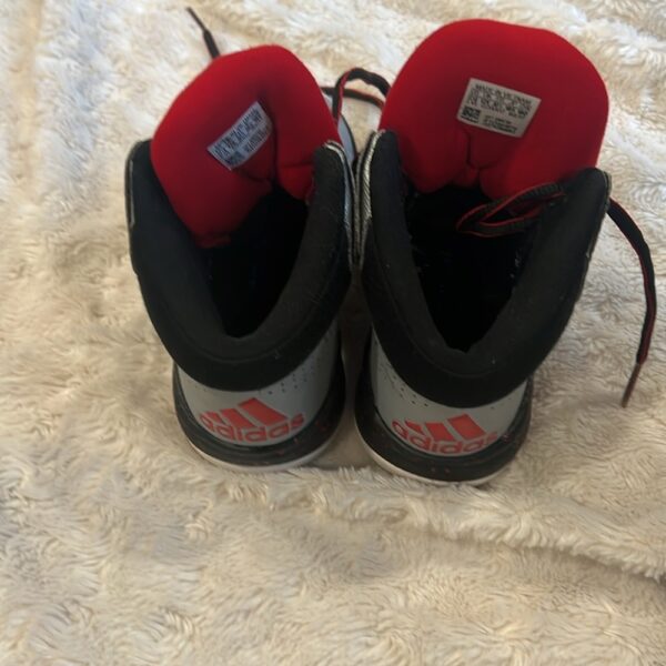 Lightly worn pair of boy’s grey Adidas hi tops, sz 12 1/2, ca 2017